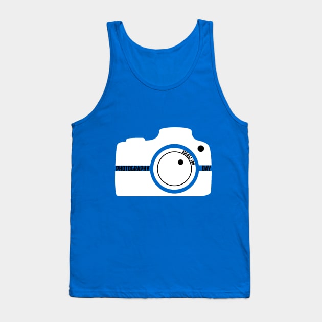 White Camera ,Photography Day , August 19th Photography Lover Tank Top by Fersan